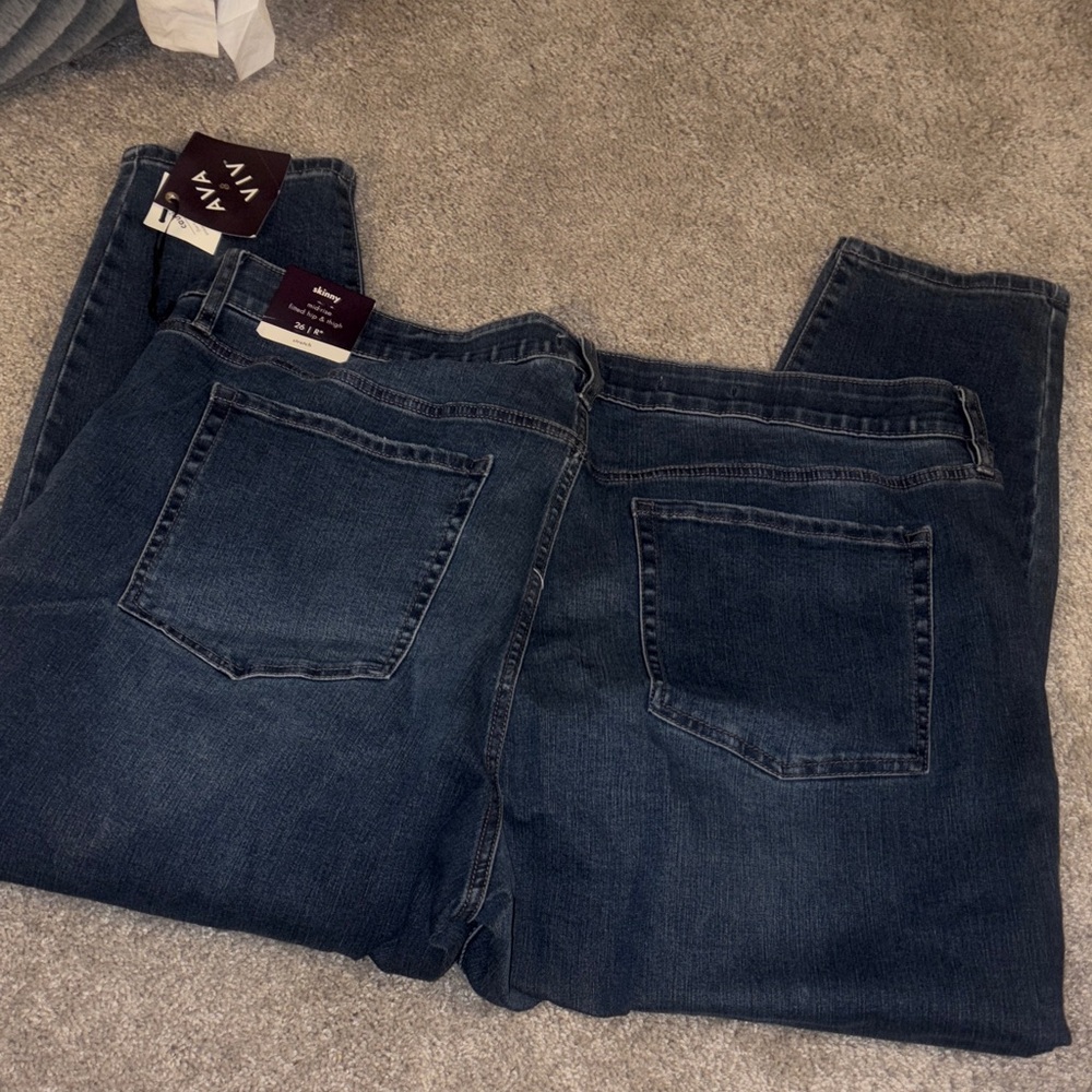 Ava & Viv Dark wash Blue High Rise skinny jeans new - Picture 7 of 7